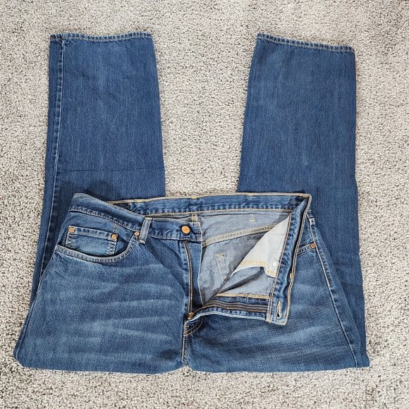 LEVI'S 559 Men's Relaxed Straight 100% Cotton Denim Dark Blue Jeans Size 38x31‎ - Picture 1 of 11